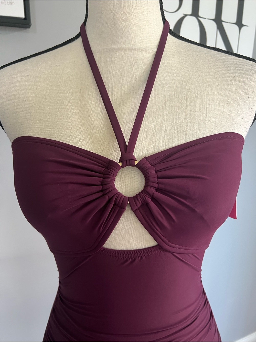 Kate Spade New York Bandeau Halter One-Piece Swimsuit - Picture 3 of 11